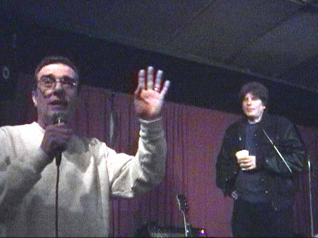 Jack addresses the crowd (Ronnie Mack in background)