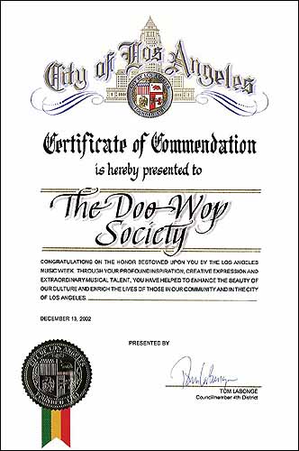 commendation from council